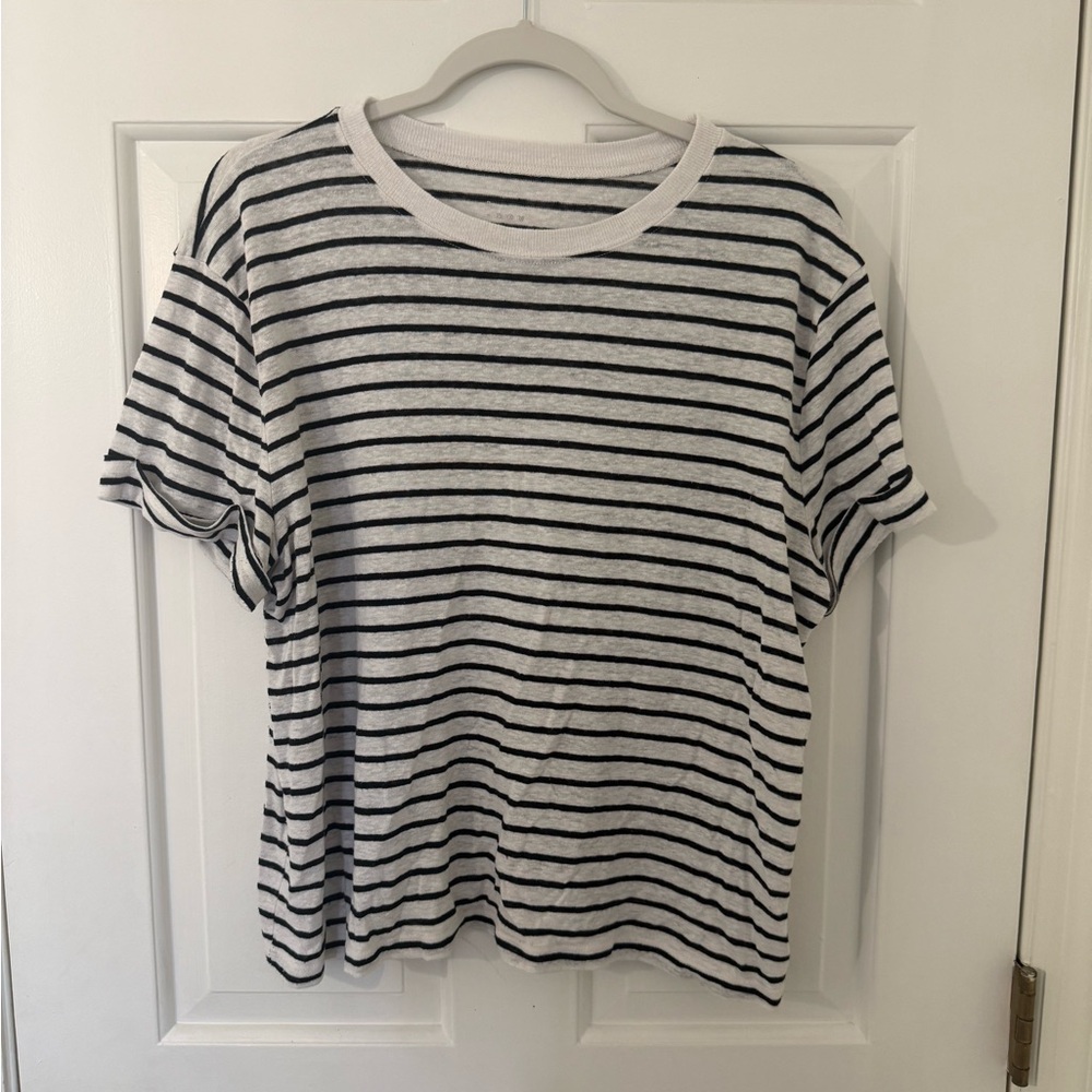 a new day Black and White Striped Top